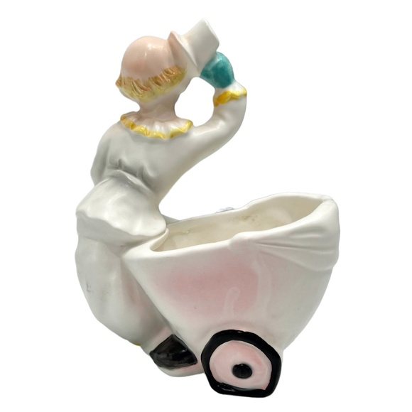 VINTAGE INARCO CLOWN WITH BABY CARRIAGE PLANTER #E-1683 - Picture 6 of 16